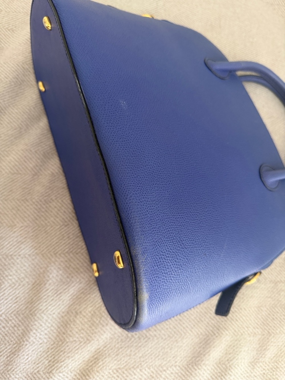 Celine royal blue Dome Satchel with Top Handles no straps - Picture 7 of 7